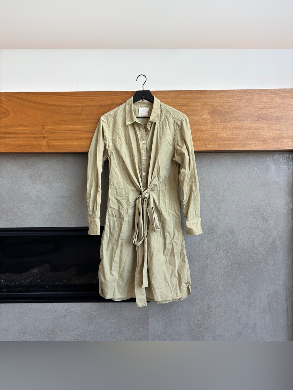 Unsubscribed Shirt Dress Cinched Waist Button Front, Size M